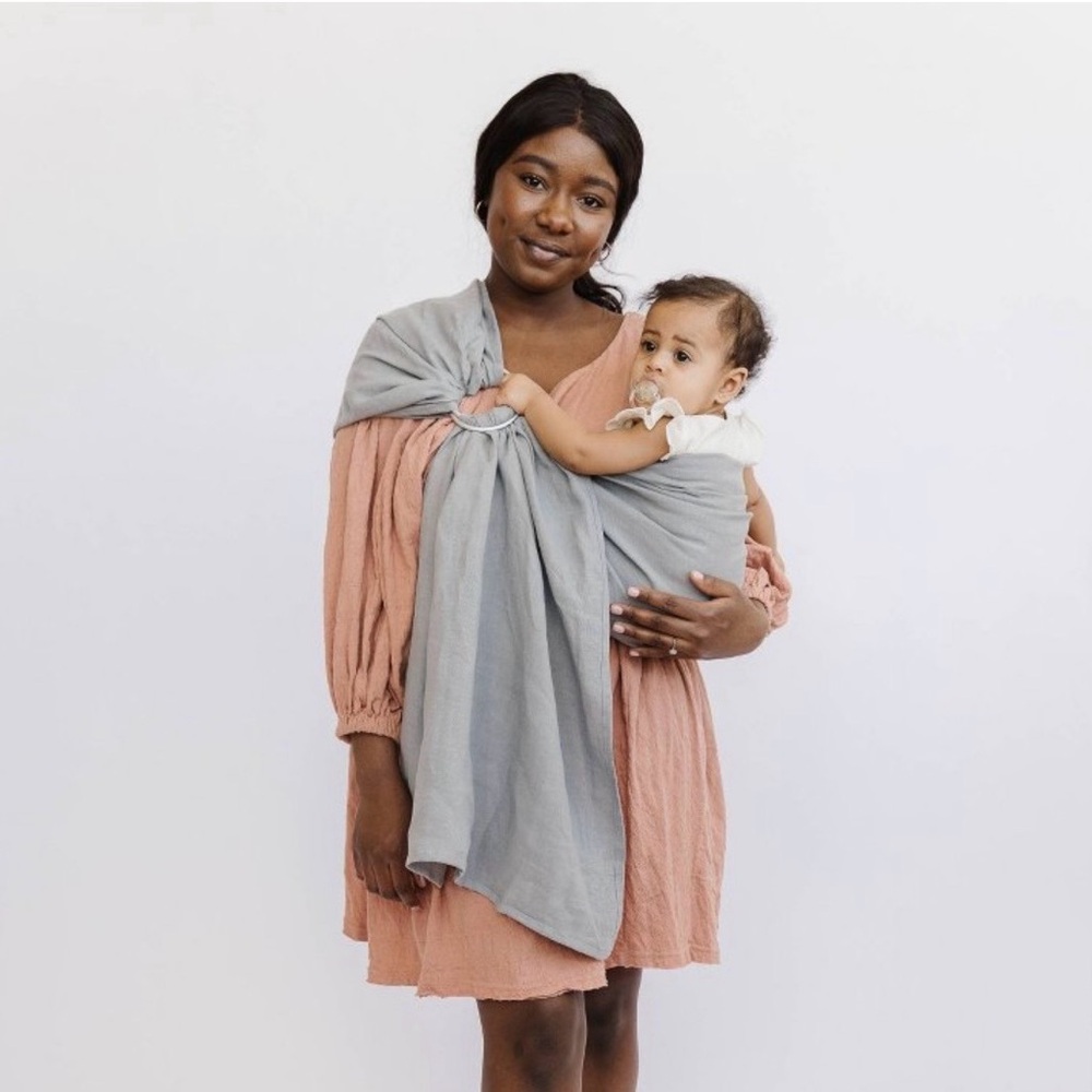 Wildbird Linen Owl Black Gray Ring Sling